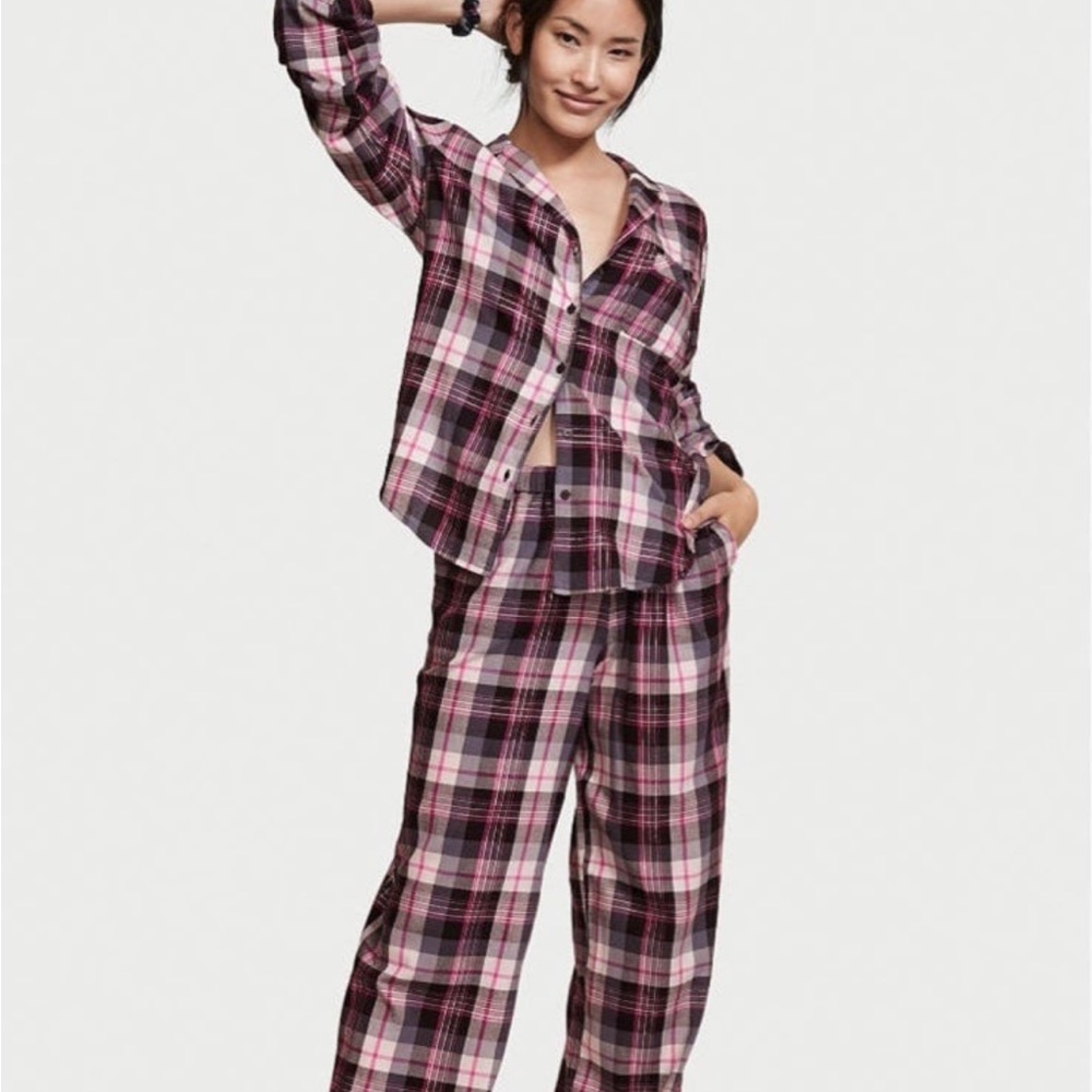 Flannel long pjs set Victoria’s Secret.
